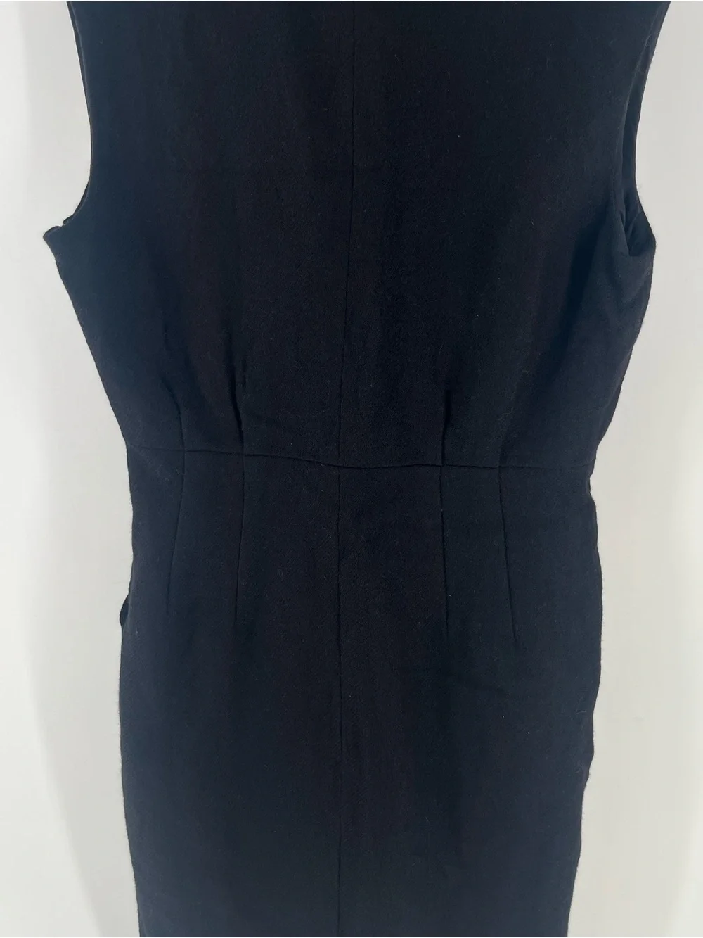 Adam Lippes 100% Wool Sheath Dress 10 Black Silk Lined Pockets Luxury Career - Picture 5 of 14